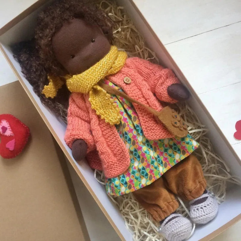 Luna | Waldorf Handmade Plush Doll – Soft Cotton Toy with Fabric Box — Cute & Cozy — For Children’s Birthday & Daily Imaginative Play
