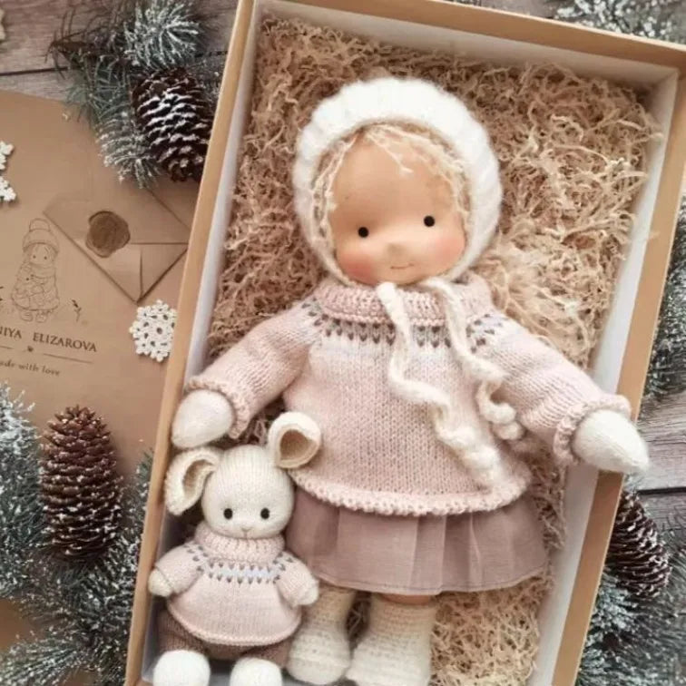 Luna | Waldorf Handmade Plush Doll – Soft Cotton Toy with Fabric Box — Cute & Cozy — For Children’s Birthday & Daily Imaginative Play