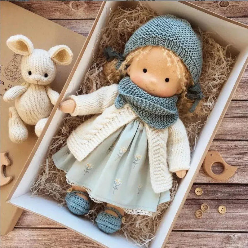 Luna | Waldorf Handmade Plush Doll – Soft Cotton Toy with Fabric Box — Cute & Cozy — For Children’s Birthday & Daily Imaginative Play