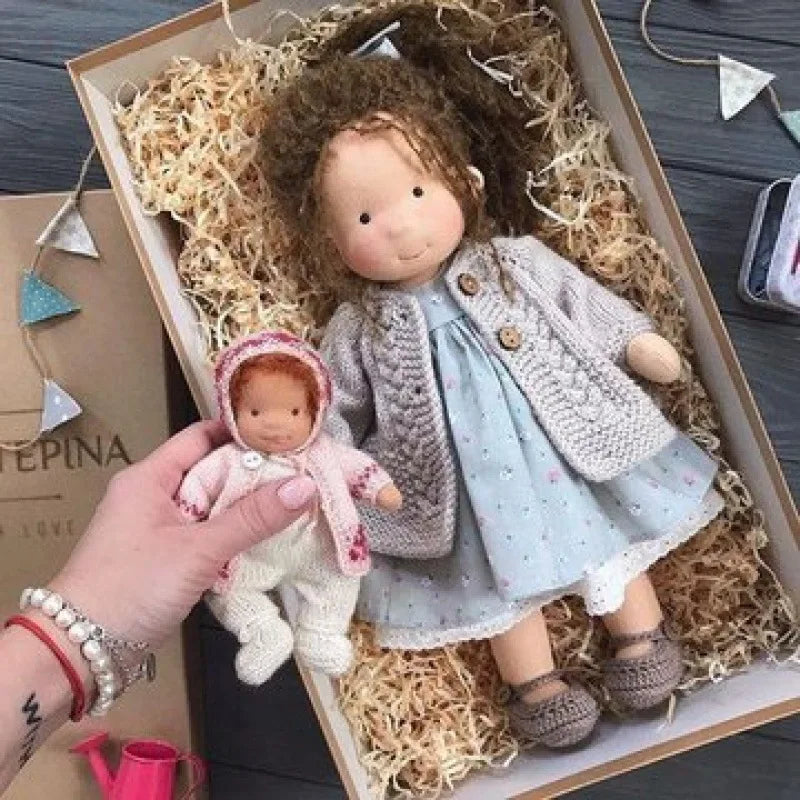 Luna | Waldorf Handmade Plush Doll – Soft Cotton Toy with Fabric Box — Cute & Cozy — For Children’s Birthday & Daily Imaginative Play
