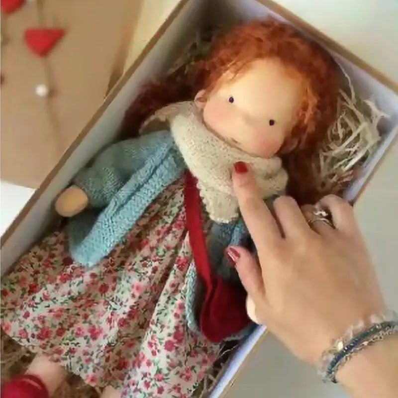 Luna | Waldorf Handmade Plush Doll – Soft Cotton Toy with Fabric Box — Cute & Cozy — For Children’s Birthday & Daily Imaginative Play