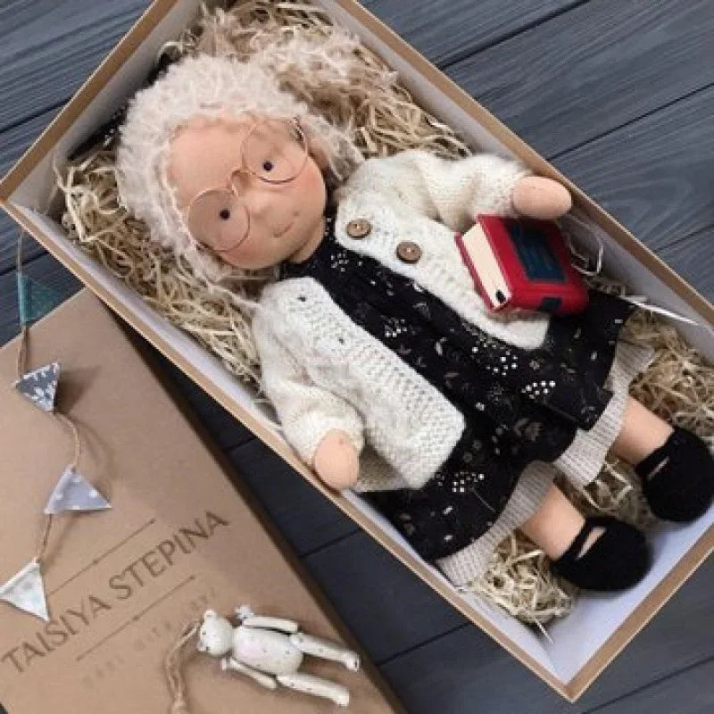 Luna | Waldorf Handmade Plush Doll – Soft Cotton Toy with Fabric Box — Cute & Cozy — For Children’s Birthday & Daily Imaginative Play