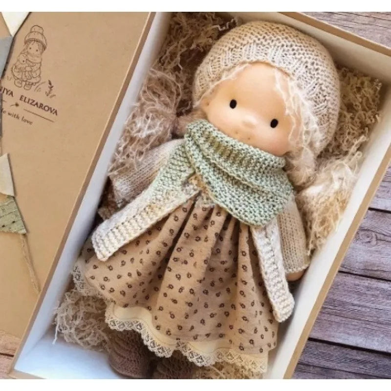 Luna | Waldorf Handmade Plush Doll – Soft Cotton Toy with Fabric Box — Cute & Cozy — For Children’s Birthday & Daily Imaginative Play