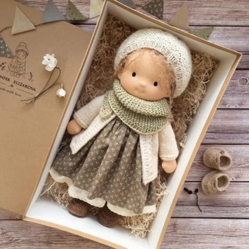Luna | Waldorf Handmade Plush Doll – Soft Cotton Toy with Fabric Box — Cute & Cozy — For Children’s Birthday & Daily Imaginative Play