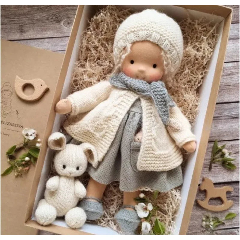 Luna | Waldorf Handmade Plush Doll – Soft Cotton Toy with Fabric Box — Cute & Cozy — For Children’s Birthday & Daily Imaginative Play