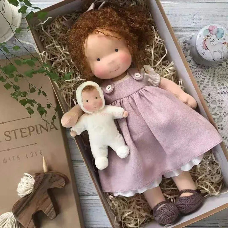 Luna | Waldorf Handmade Plush Doll – Soft Cotton Toy with Fabric Box — Cute & Cozy — For Children’s Birthday & Daily Imaginative Play