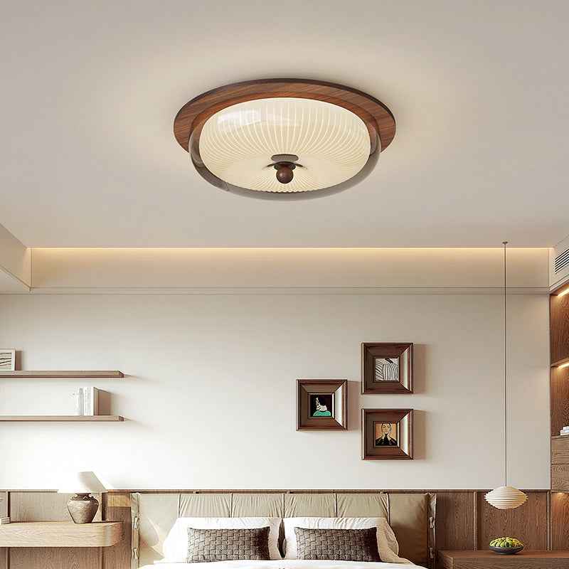 Luxina | Elegant Glass and Wood Ceiling Lamp with Minimalist Design