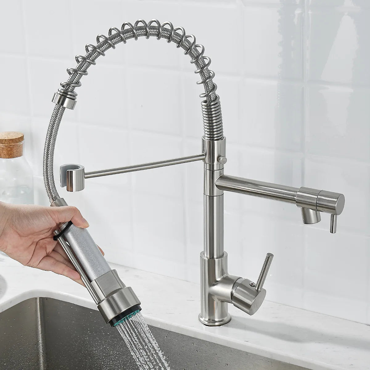 Modern Two-Way Faucet Connector | Compact Dual Outlet Tap for Versatile Use