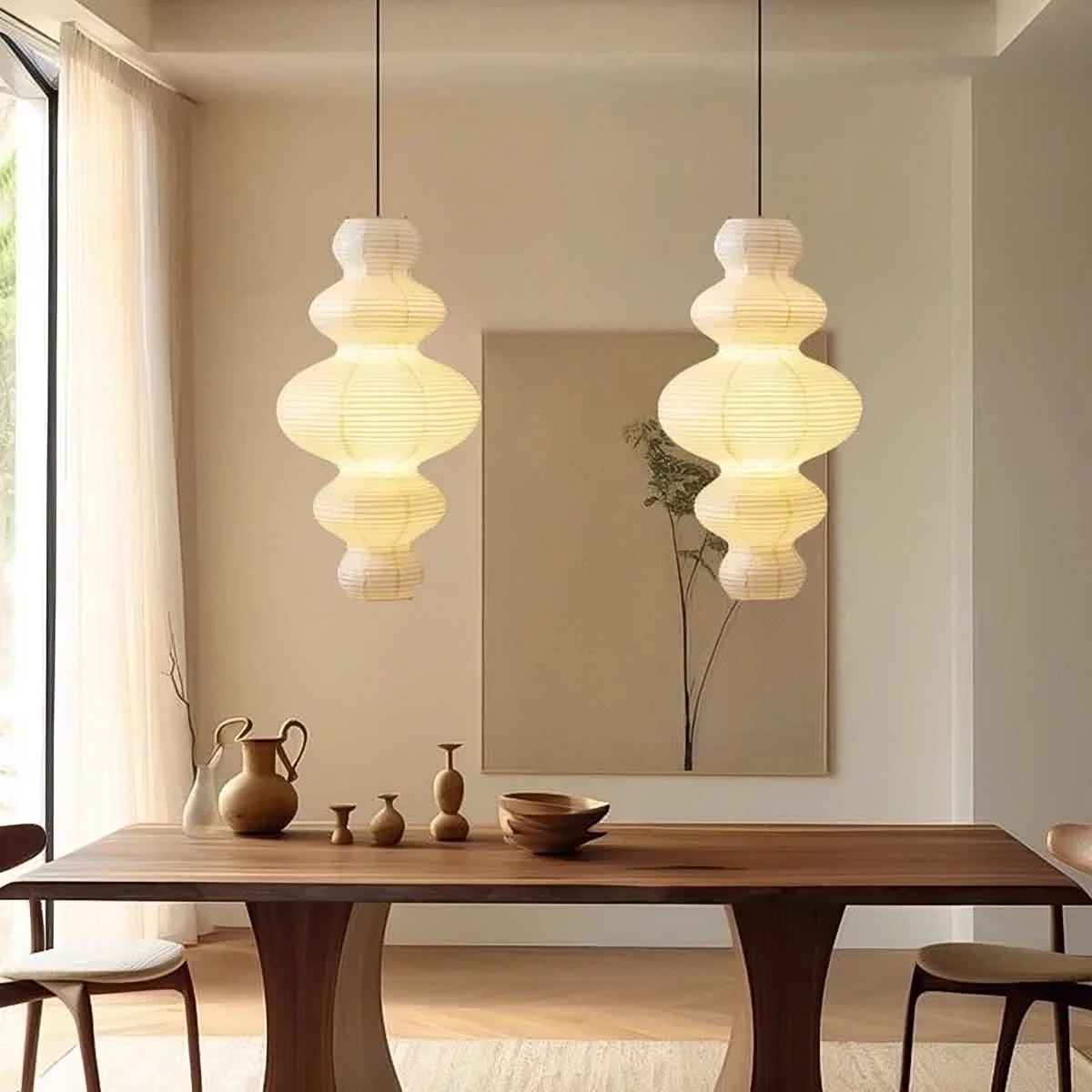 Lumory | Multi-layered Rice Paper Pendant Lamp for Minimalist Elegance