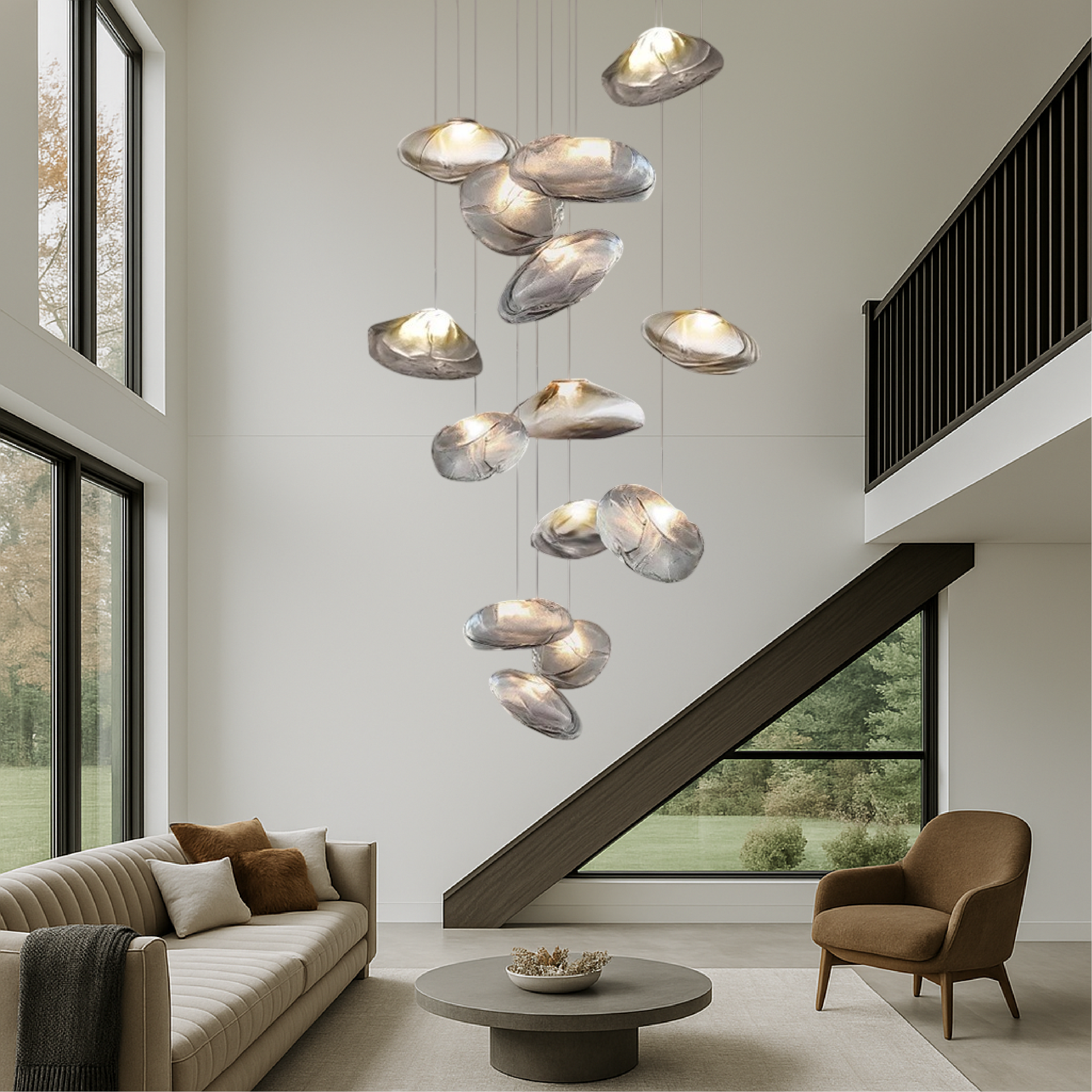 AuroraLume | Nordic Villa Glass Pendant Chandelier