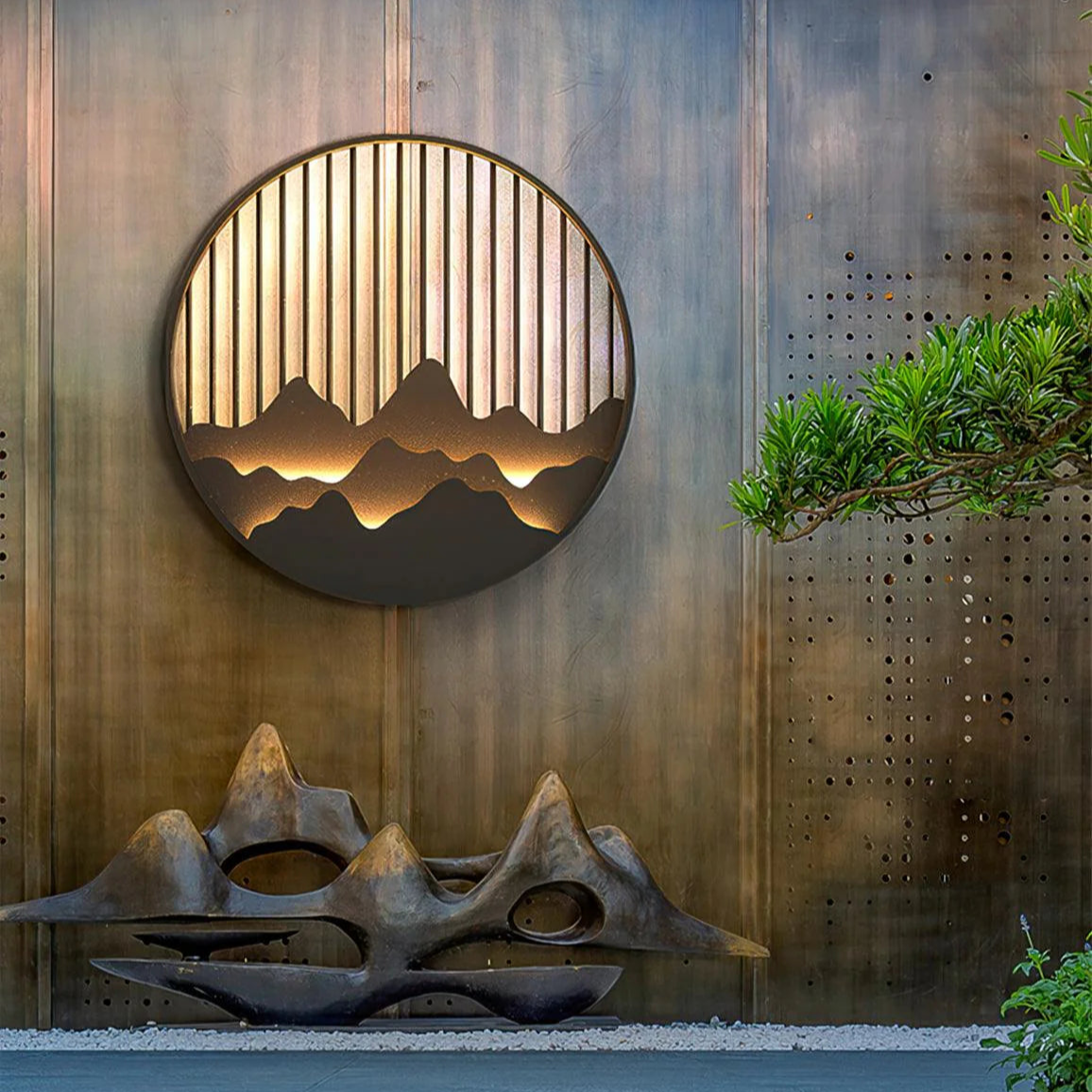 Novalith | Artistic Mountain Outdoor Wall Lamp for Modern Exteriors