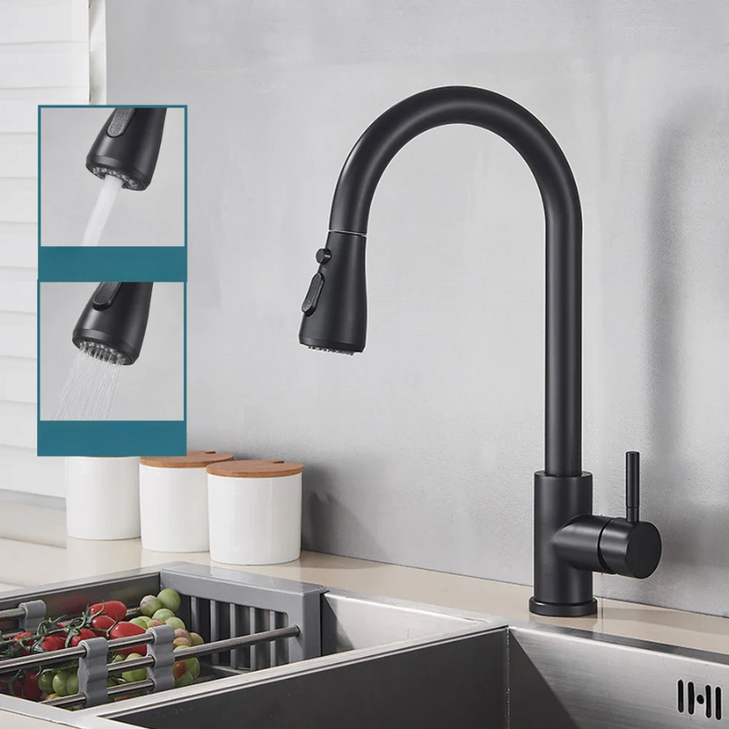 ObsidianFlow | Convenient Pull-Down Kitchen Tap