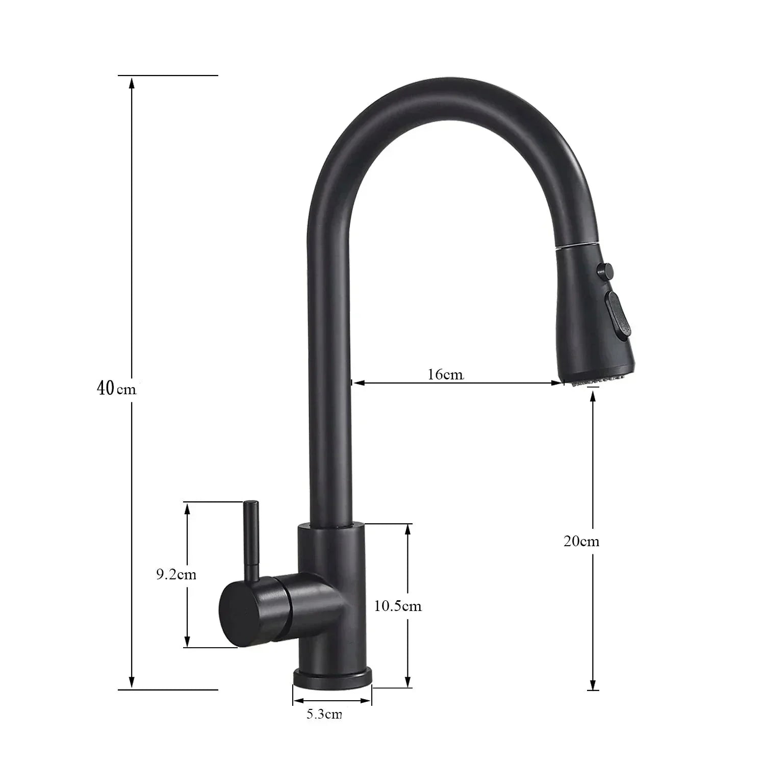 ObsidianFlow | Convenient Pull-Down Kitchen Tap