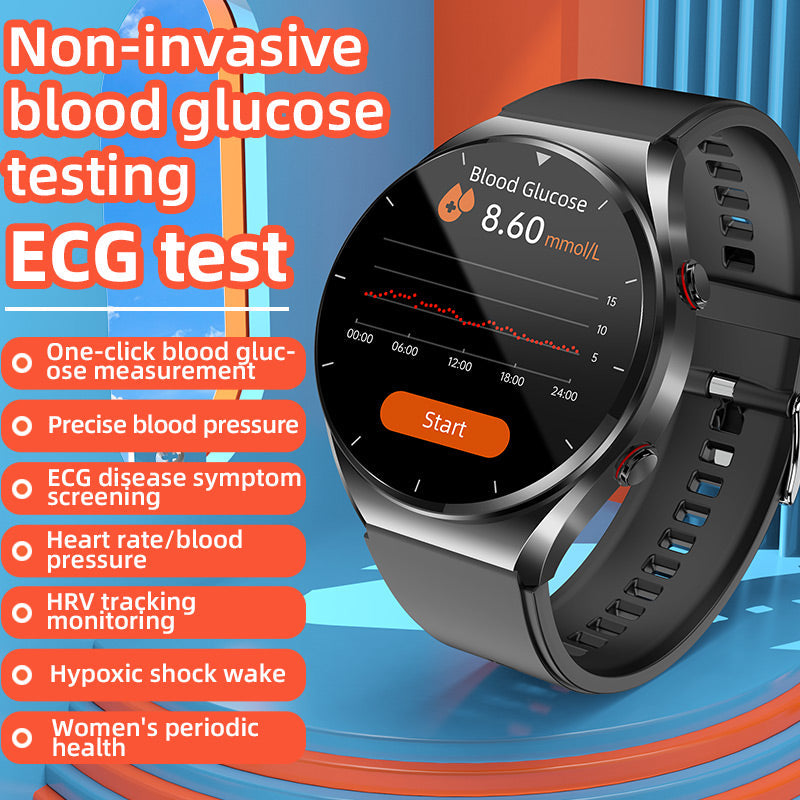 One-click Blood Sugar | Blood Glucose Blood Pressure EKG | EKG HRV Heart Frequency Monitor Health Smart Watch