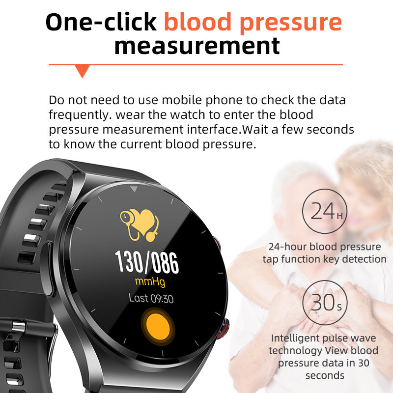 One-click Blood Sugar | Blood Glucose Blood Pressure EKG | EKG HRV Heart Frequency Monitor Health Smart Watch