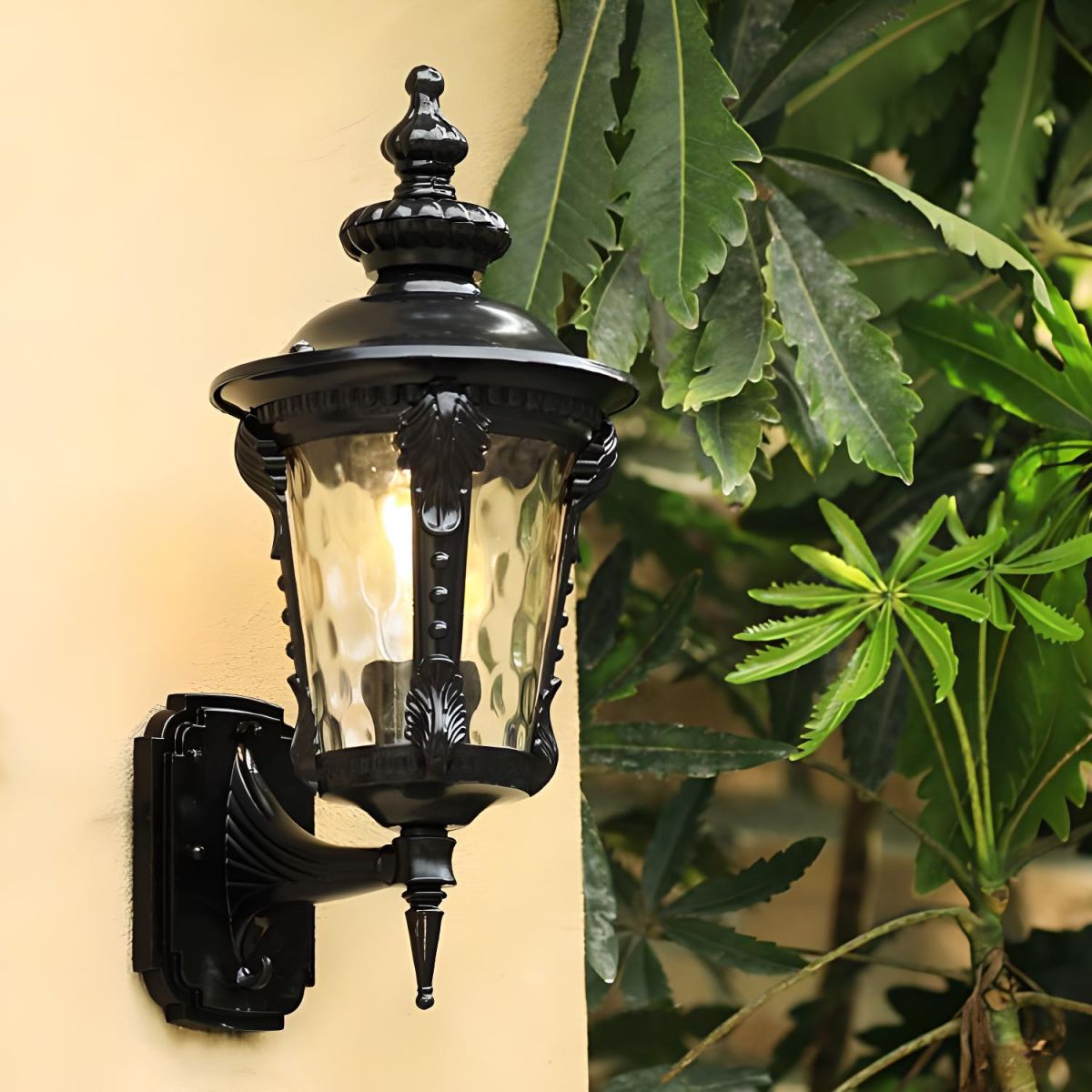 Lysora | Outdoor Vintage Glass Wall Lantern Light