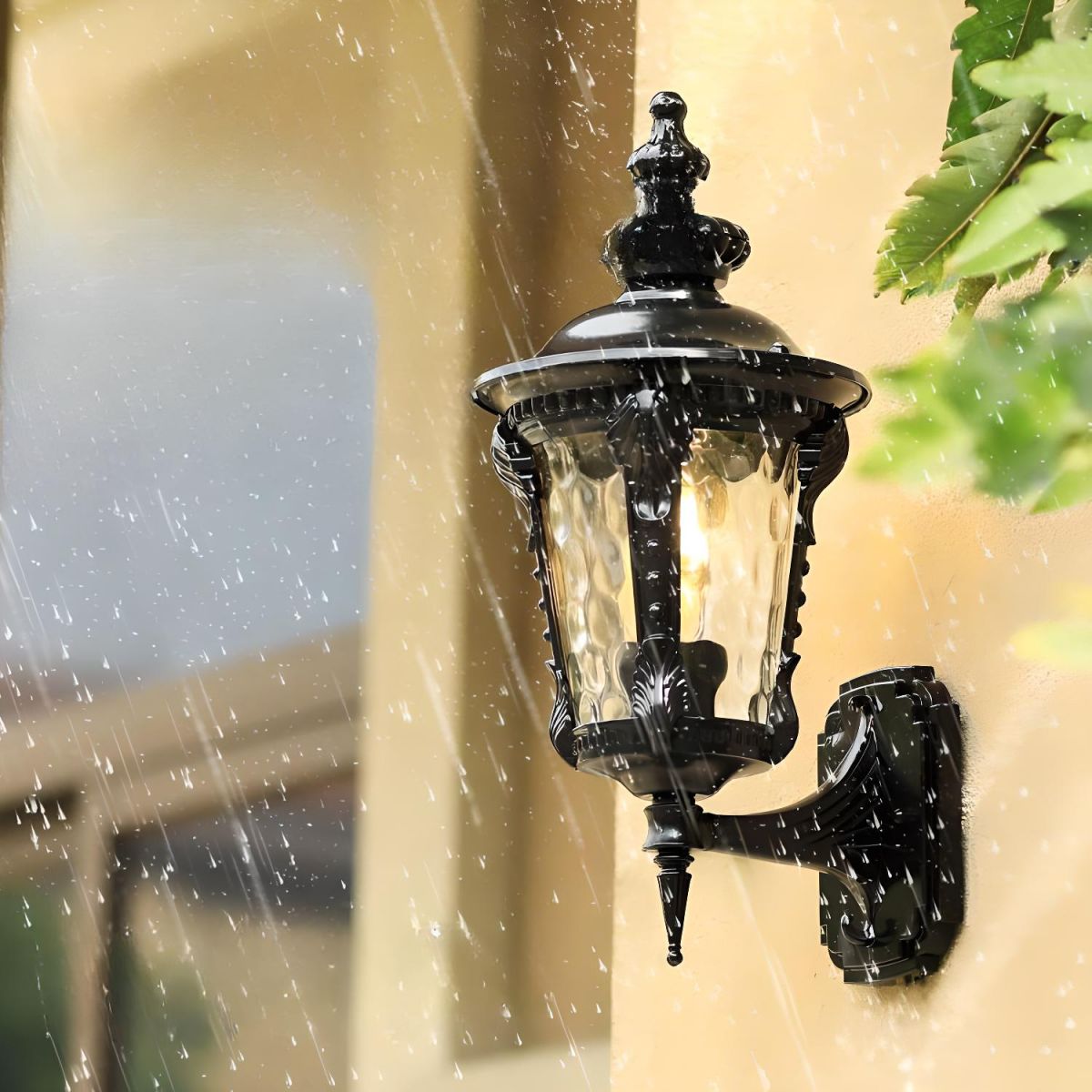 Lysora | Outdoor Vintage Glass Wall Lantern Light