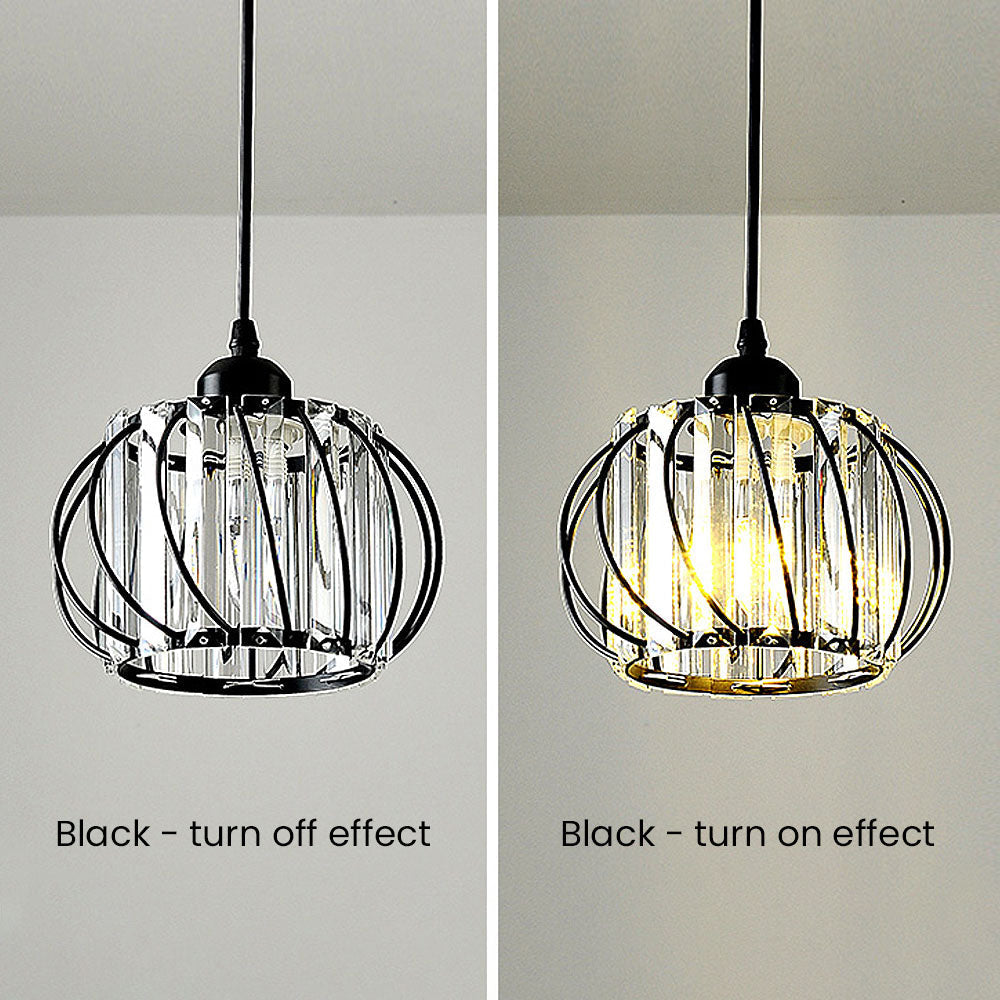 Eclipza | Modern Pendant Light Black Glass Globe Ceiling Fixture