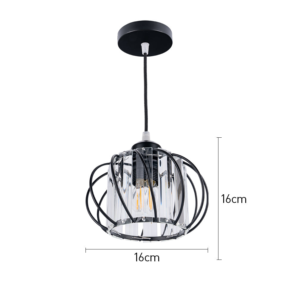 Eclipza | Modern Pendant Light Black Glass Globe Ceiling Fixture
