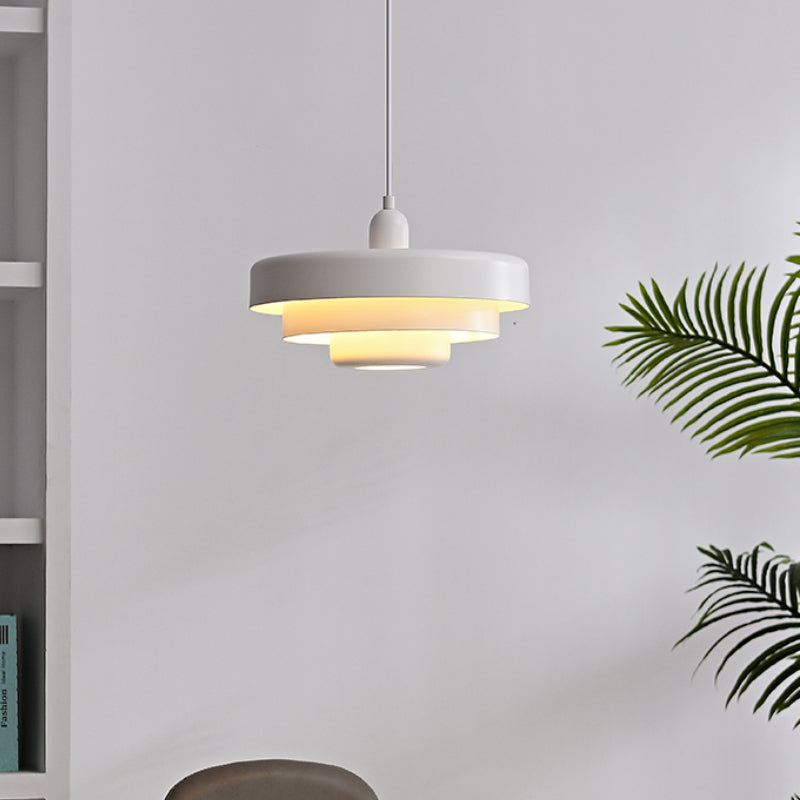 Virella | Elegant Pendant Light Mid-Century Orange Metal Fixture