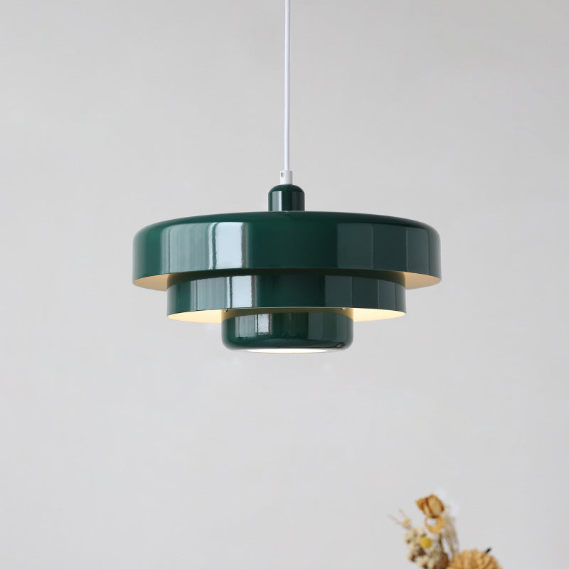 Virella | Elegant Pendant Light Mid-Century Orange Metal Fixture