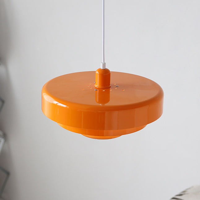Virella | Elegant Pendant Light Mid-Century Orange Metal Fixture