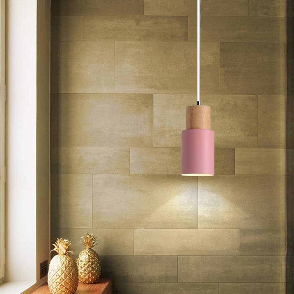 Novora | Minimalist Pendant Light Modern Wood Black Cylinder Fixture