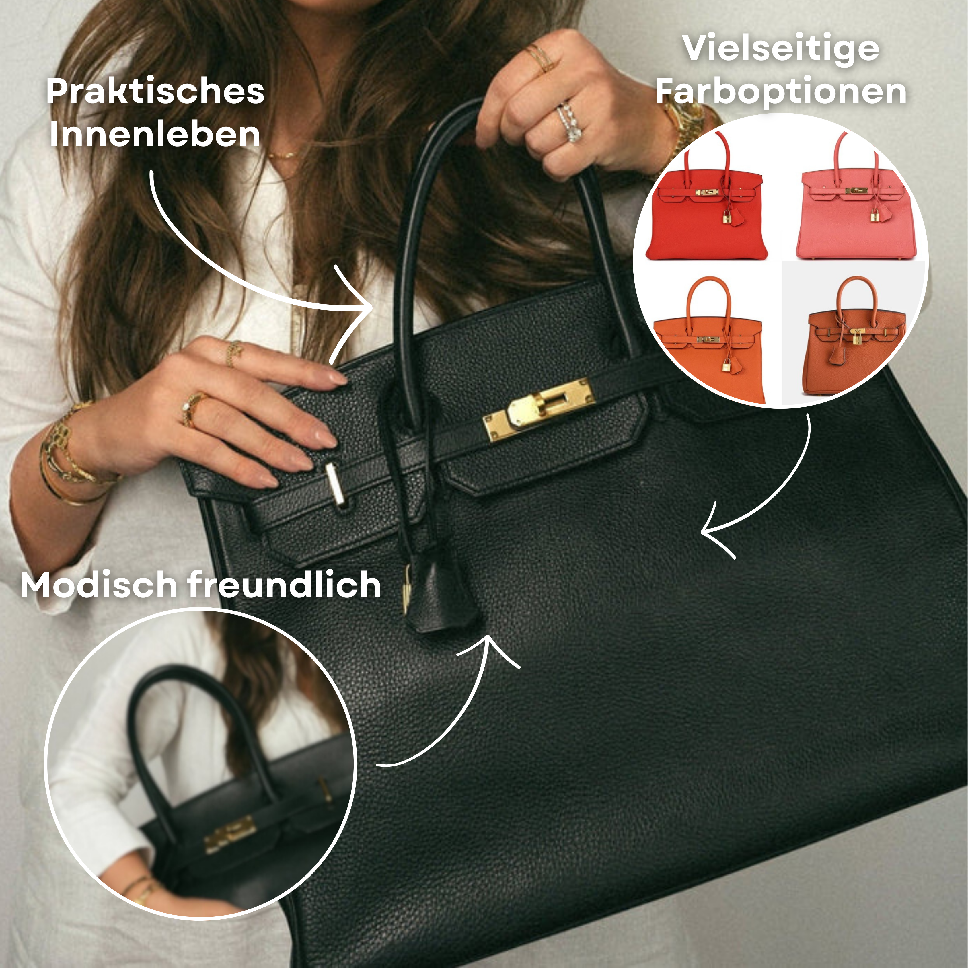 Louis | Premium Cowhide Leather Handbag with Zipped Pockets – Stylish and Durable Accessory for Every Occasion