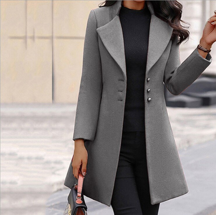 Amara | Elegant Tailored Wool Blend Winter Coat