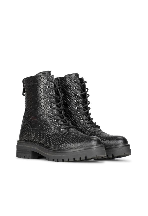 Quintina | Chic Python Print Lace Up Shoes