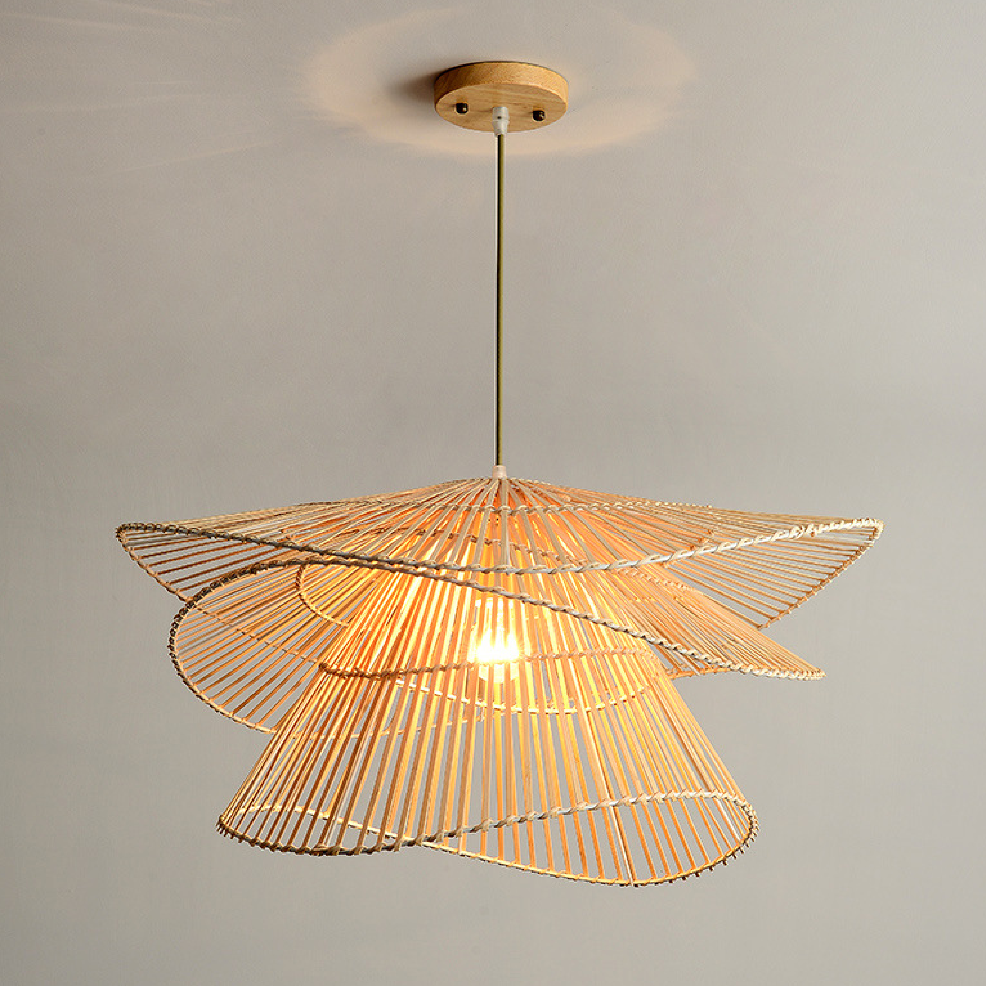 Woodhaven | Rattan Wooden Hanging Lamp