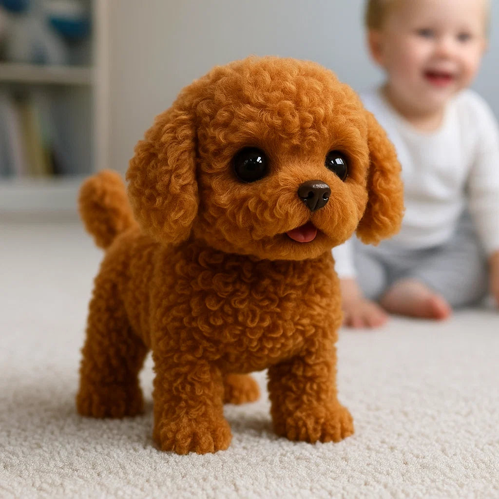 Pet Toy | Realistic Interactive Plush Puppy Toy — Eco-Friendly, Soft Synthetic Leather, Engaging Companion for All Ages