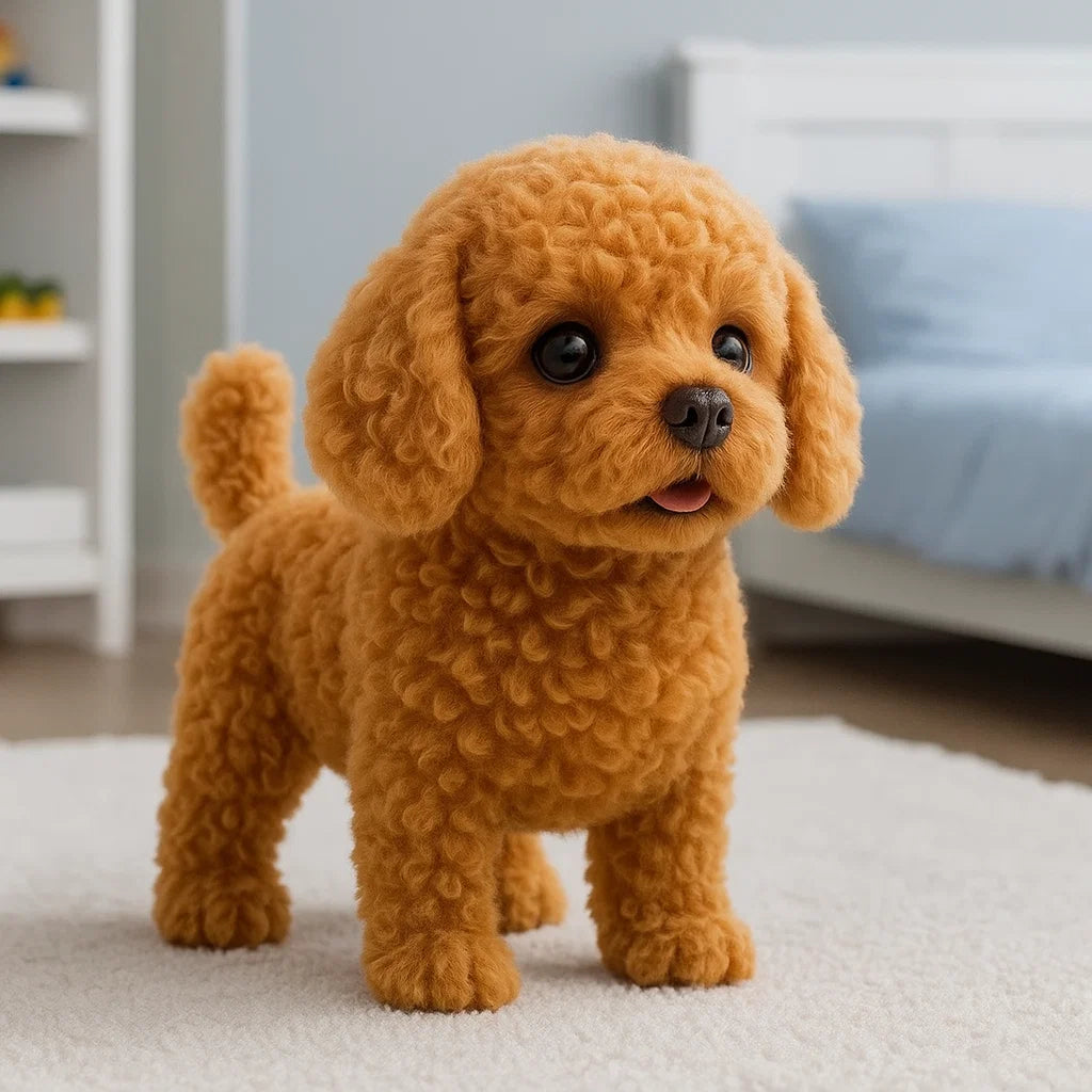 Pet Toy | Realistic Interactive Plush Puppy Toy — Eco-Friendly, Soft Synthetic Leather, Engaging Companion for All Ages