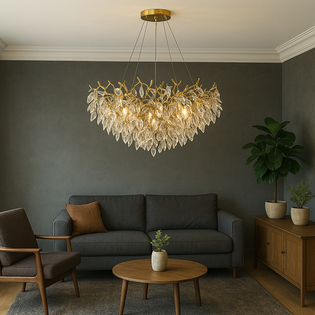Solenor | Round Crystal Chandelier for Sophisticated Interior