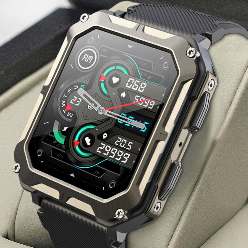 OrbitLink | Stainless Steel Rugged Smartwatch with Fitness & Waterproof Features