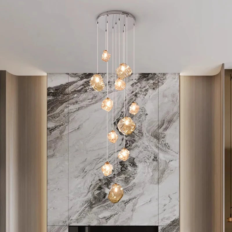 Aurifera | Scandinavian Villa Staircase Chandelier