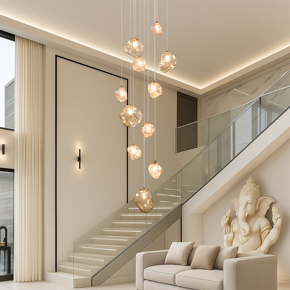 Aurifera | Scandinavian Villa Staircase Chandelier