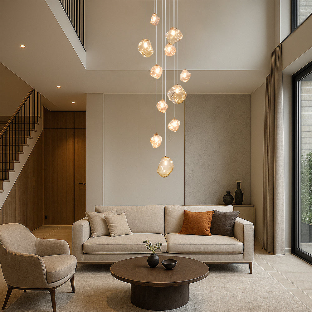 Aurifera | Scandinavian Villa Staircase Chandelier