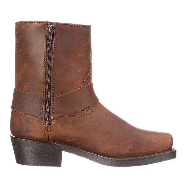 Noelle | Edgy Mid-Cut Black Leather Biker Boots