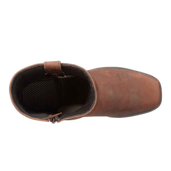Noelle | Edgy Mid-Cut Black Leather Biker Boots