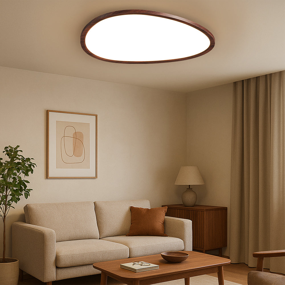 LumiGrain | Minimalist Dark Wooden Ceiling Lamp