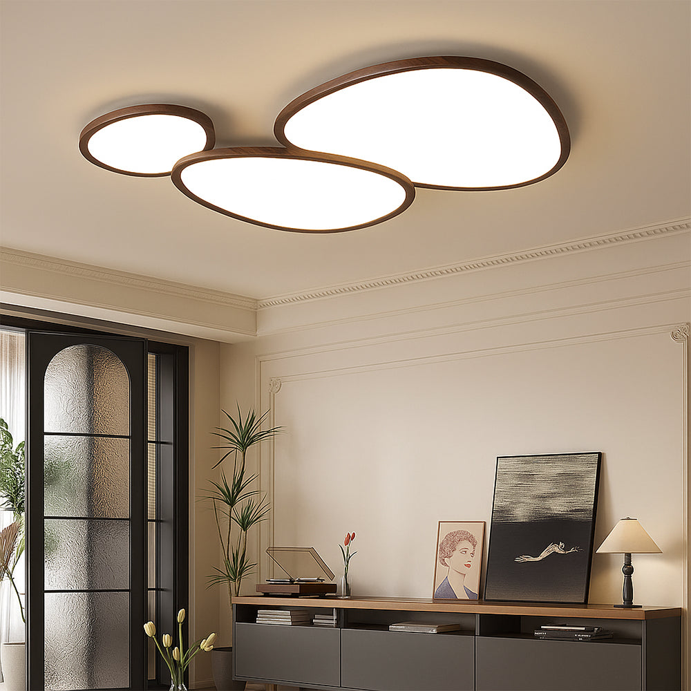 LumiGrain | Minimalist Dark Wooden Ceiling Lamp