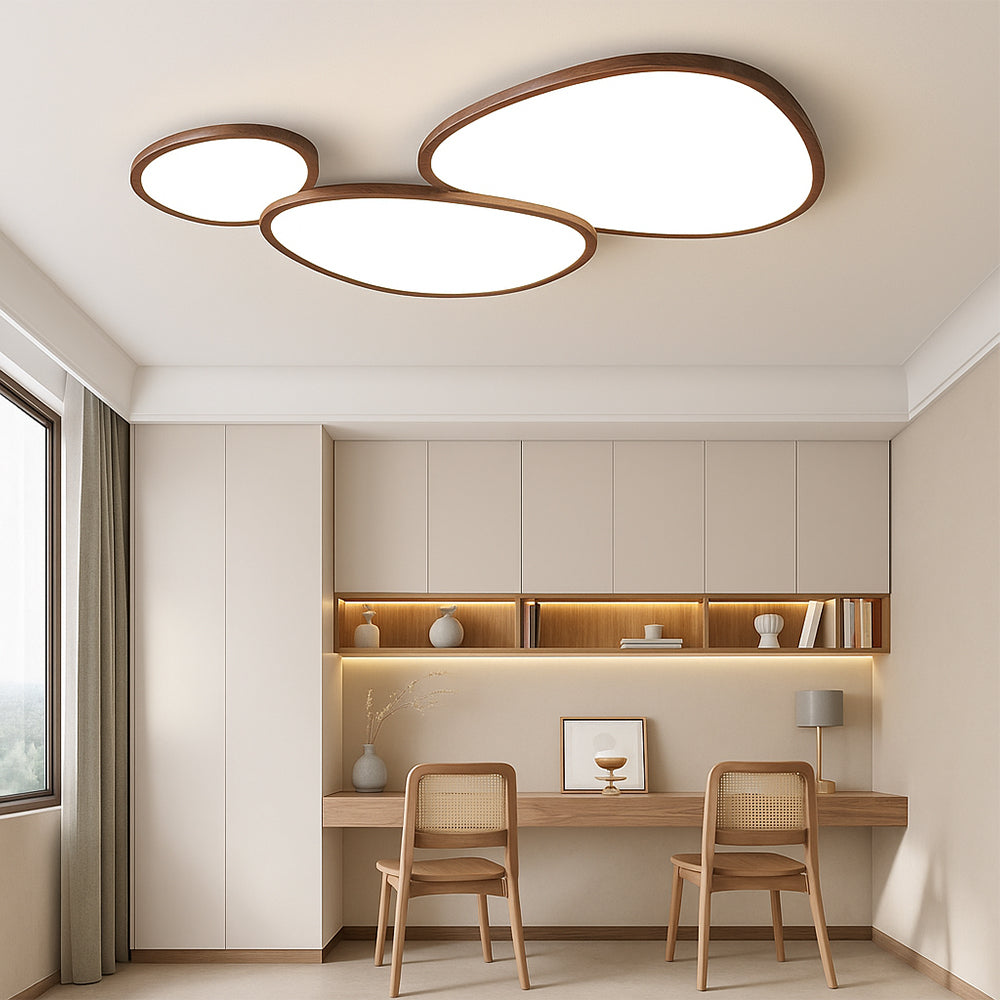 LumiGrain | Minimalist Dark Wooden Ceiling Lamp