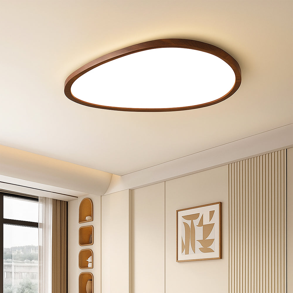 LumiGrain | Minimalist Dark Wooden Ceiling Lamp