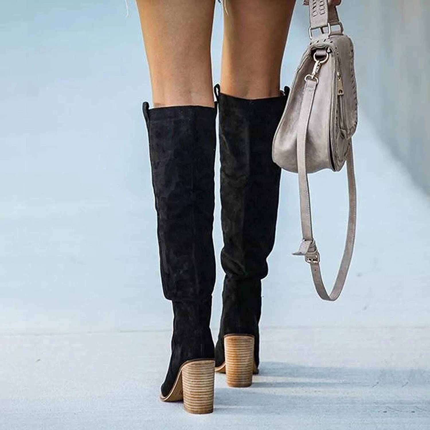 Sophie | Urban Chic Gray Block Heel Women's Boots