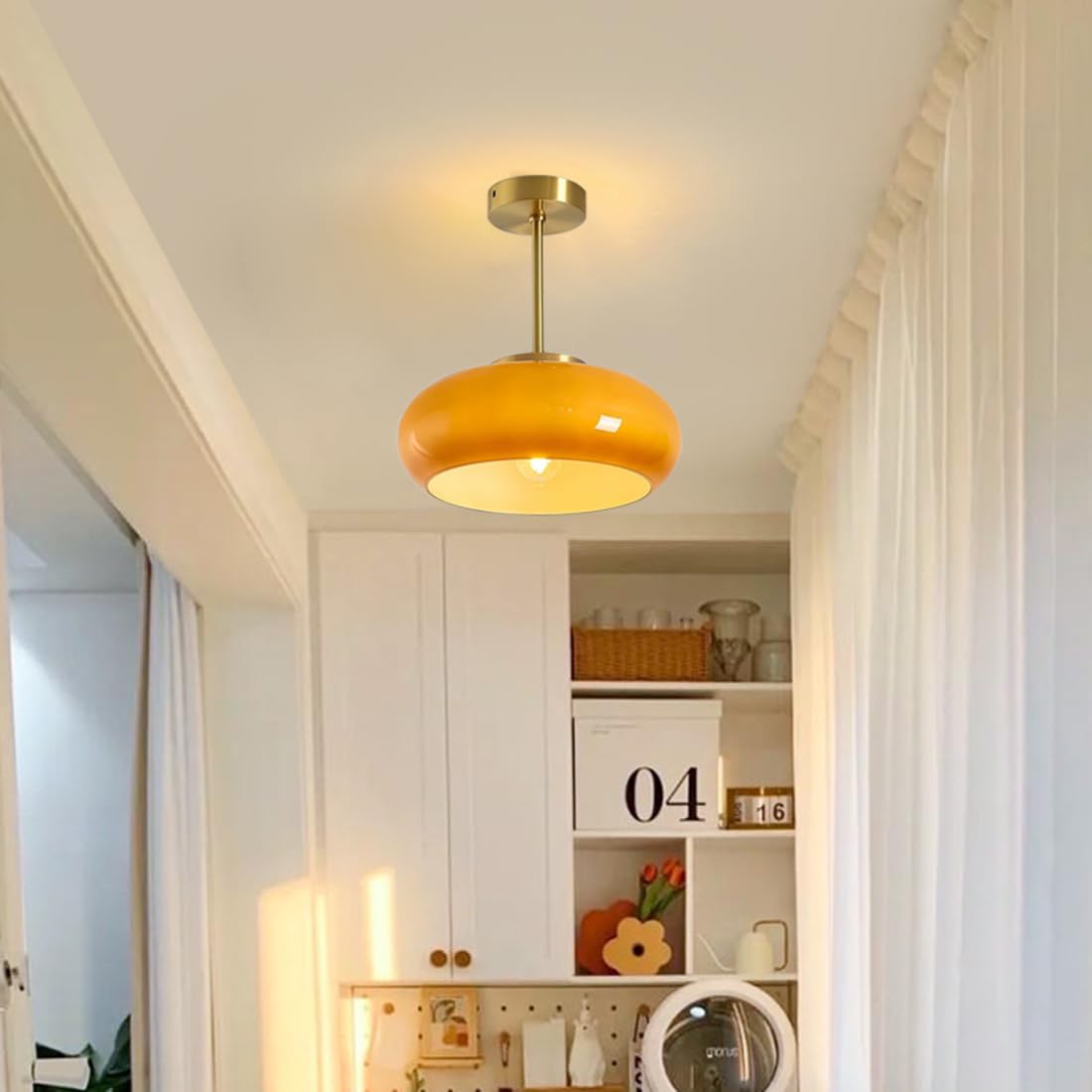 Ambion | Modern Vintage Round Glass Ceiling Light Fixture
