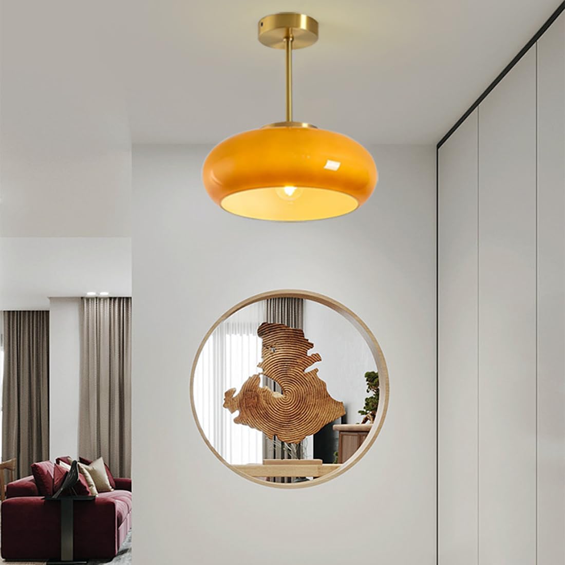 Ambion | Modern Vintage Round Glass Ceiling Light Fixture