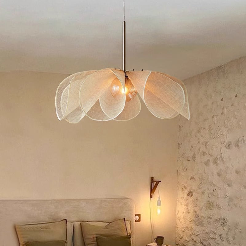 Sculptural | Vintage Fabric Hanging Lamp