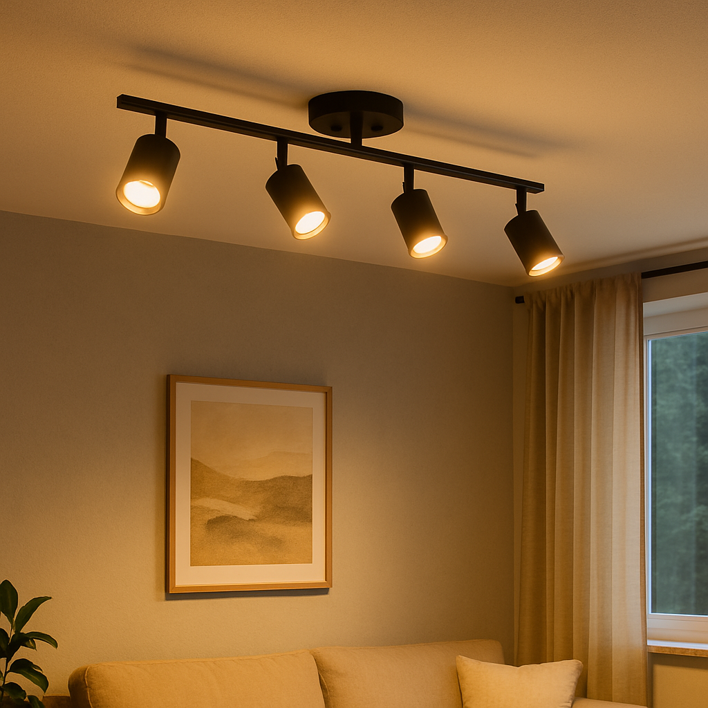 Vionne | Sleek Modern Ceiling Lamp with 4 Adjustable Heads