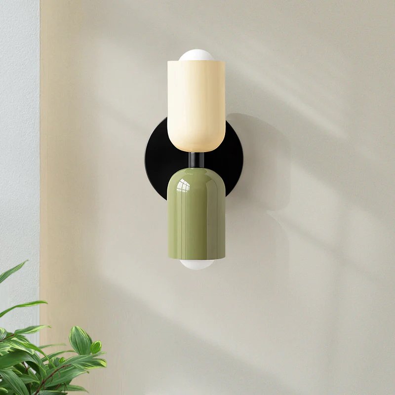 Eviora | Wall Light Dual Glass Sconce Fixture with Modern Touch